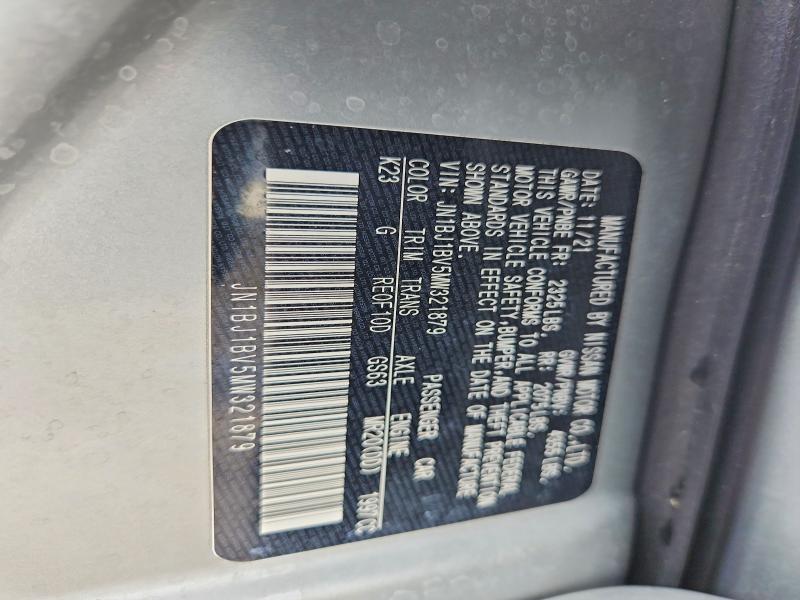 2021 Nissan Rogue Sport მანქანა იყიდება აუქციონზე, vin: JN1BJ1BV5MW321879, აუქციონის ნომერი: 62934526