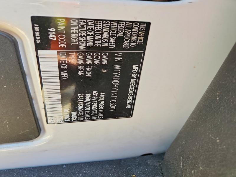 63683266 :رقم المزاد ، W1Y4DDHY1NT103307 vin ، 2022 Mercedes-benz Sprinter مزاد بيع