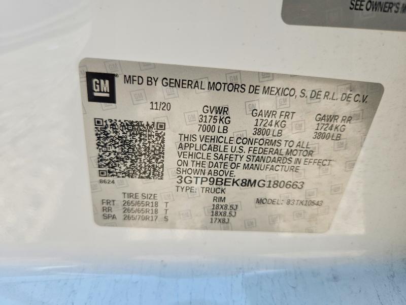 Продажа на аукционе авто 2021 Gmc Sierra, vin: 3GTP9BEK8MG180663, номер лота: 59886436