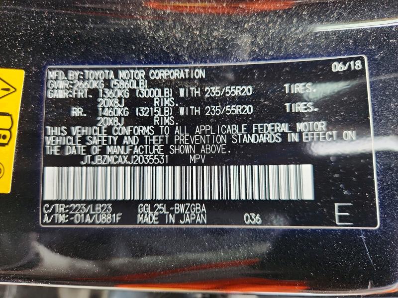 Продаж на аукціоні авто 2018 Lexus Rx 350, vin: JTJBZMCAXJ2035531, номер лоту: 63302256