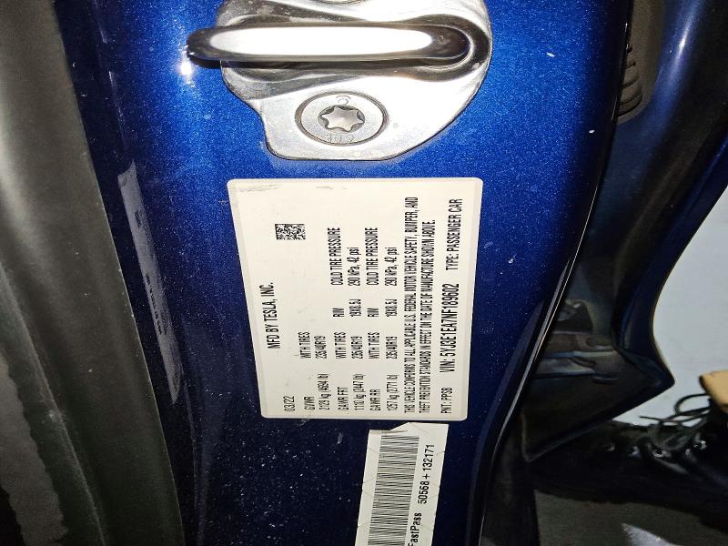 2022 Tesla Model 3 მანქანა იყიდება აუქციონზე, vin: 5YJ3E1EA7NF189602, აუქციონის ნომერი: 63424056