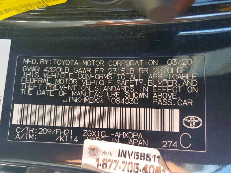 Aukcja sprzedaży 2020 Toyota C-hr, vin: JTNKHMBX2L1084030, numer aukcji: 62253176