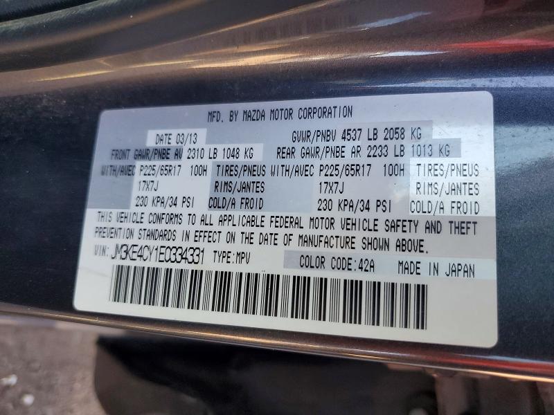 61070846 :رقم المزاد ، JM3KE4CY1E0334331 vin ، 2014 Mazda Cx-5 مزاد بيع
