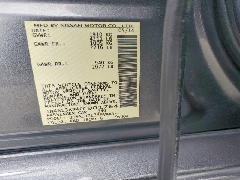 60885426 :رقم المزاد ، 1N4AL3AP4EC901764 vin ، 2014 Nissan Altima مزاد بيع