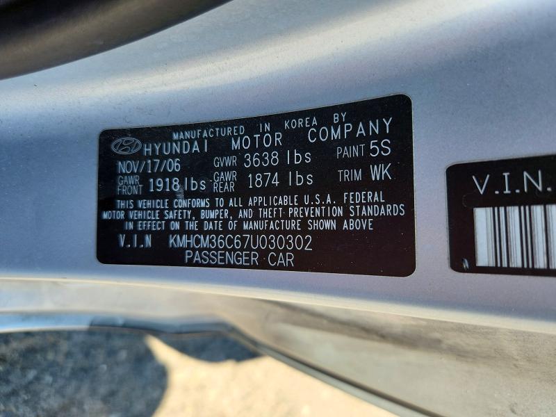 60868726 :رقم المزاد ، KMHCM36C67U030302 vin ، 2007 Hyundai Accent مزاد بيع