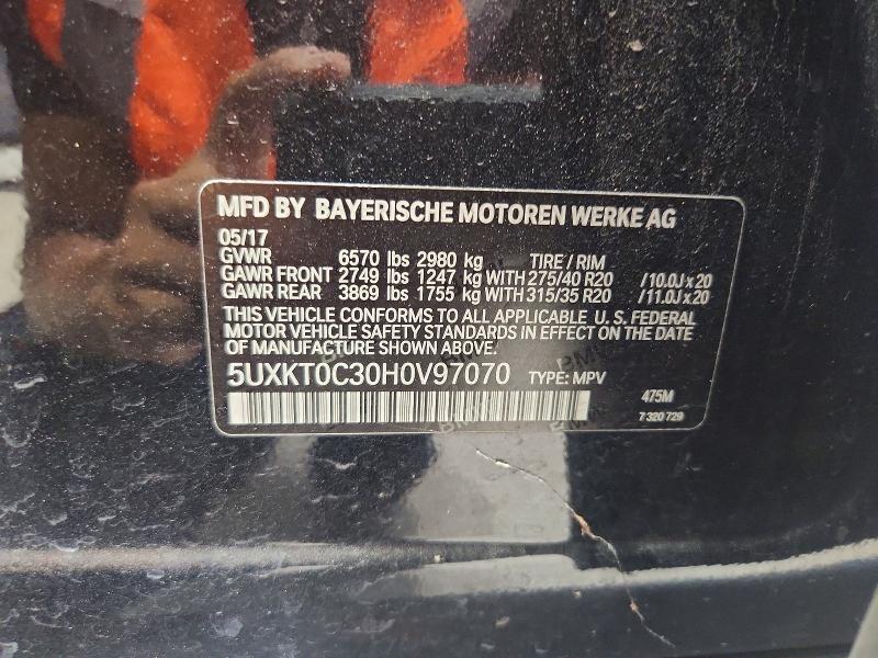 62365246 :رقم المزاد ، 5UXKT0C30H0V97070 vin ، 2017 Bmw X5 مزاد بيع