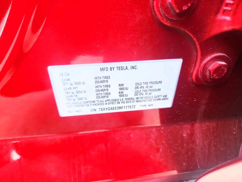 Aukcja sprzedaży 2024 Tesla Model Y, vin: 7SAYGAEE3RF177572, numer aukcji: 59708226