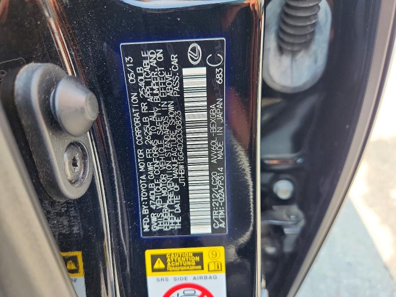 Aukcja sprzedaży 2013 Lexus Es, vin: JTHBW1GG4D2030823, numer aukcji: 62243116