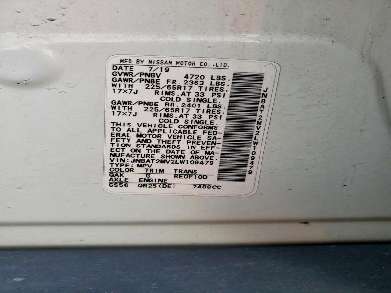 Продаж на аукціоні авто 2020 Nissan Rogue, vin: JN8AT2MV2LW109479, номер лоту: 61117406