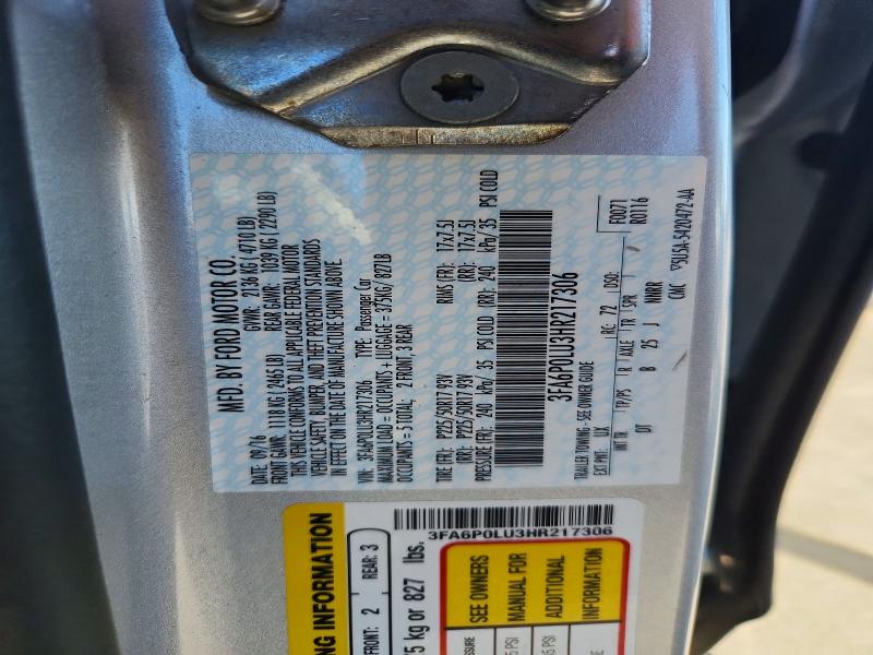Продажа на аукционе авто 2017 Ford Fusion, vin: 3FA6P0LU3HR217306, номер лота: 62255766