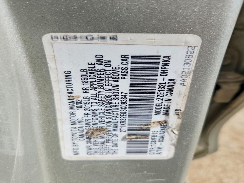 Aukcja sprzedaży 2003 Toyota Matrix, vin: 2T1KR32E03C093847, numer aukcji: 62758646