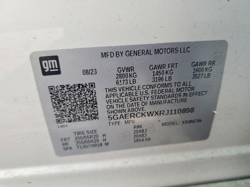 Aukcja sprzedaży 2024 Buick Enclave, vin: 5GAERCKWXRJ110898, numer aukcji: 62792426