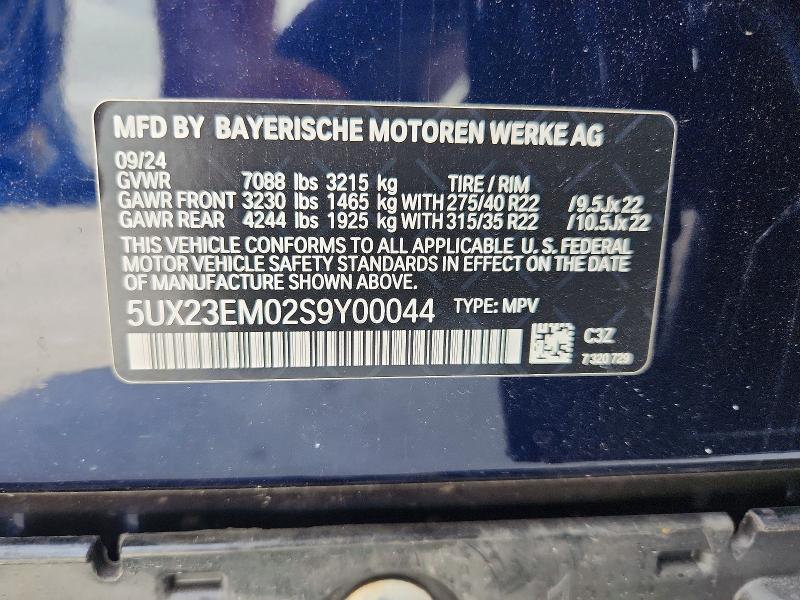 60453506 :رقم المزاد ، 5UX23EM02S9Y00044 vin ، 2025 Bmw X7 مزاد بيع
