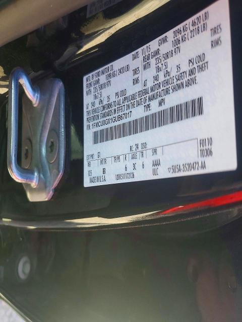85627875 :رقم المزاد ، 1FMCU0GX1GUB67017 vin ، 2016 Ford Escape مزاد بيع