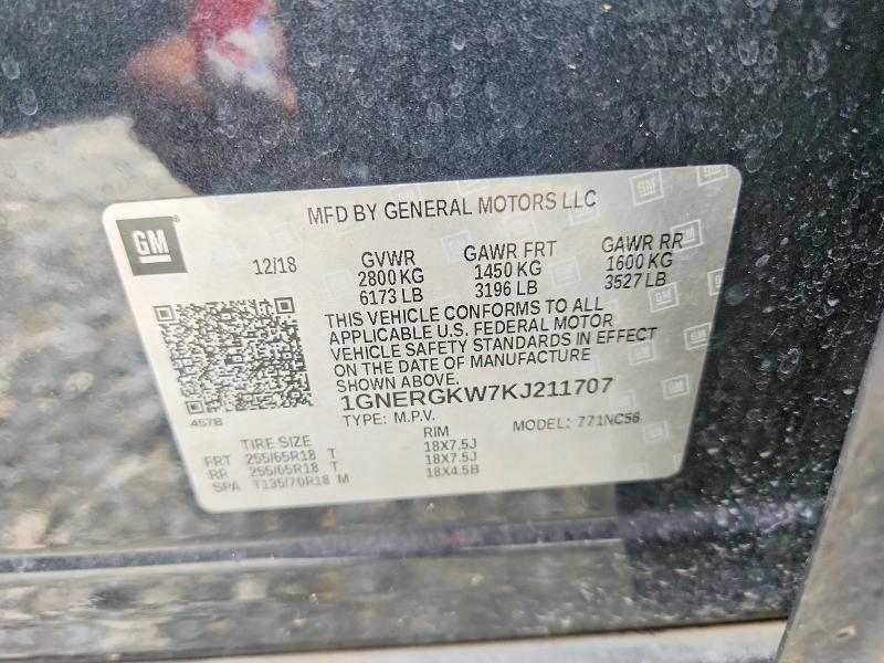 Aukcja sprzedaży 2019 Chevrolet Traverse, vin: 1GNERGKW7KJ211707, numer aukcji: 62679306