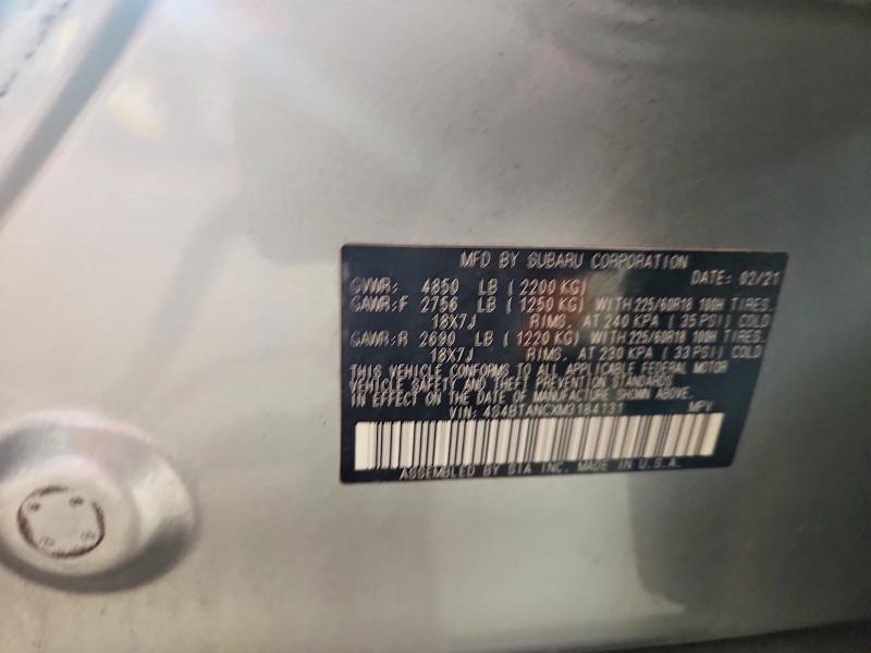 61313926 :رقم المزاد ، 4S4BTANCXM3184131 vin ، 2021 Subaru Outback مزاد بيع