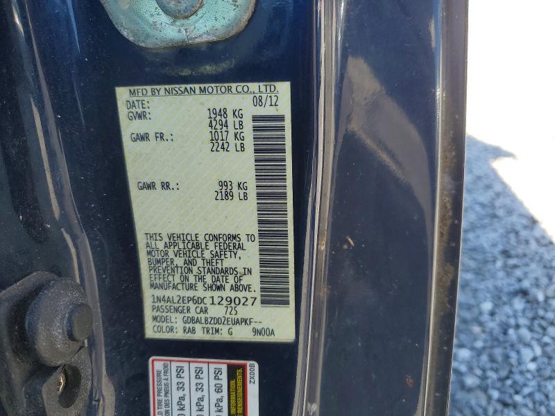 60234366 :رقم المزاد ، 1N4AL2EP6DC129027 vin ، 2013 Nissan Altima مزاد بيع