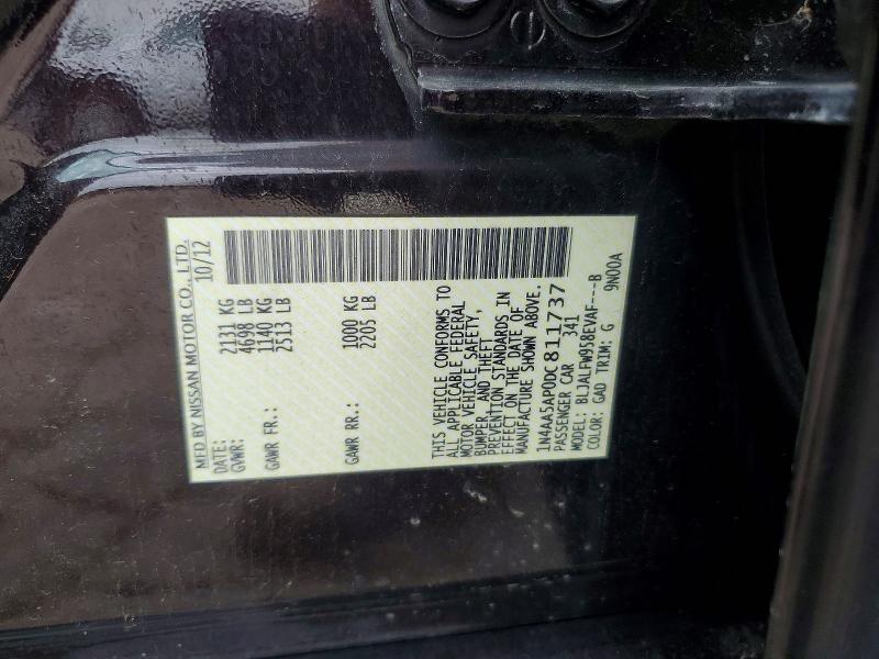 60325056 :رقم المزاد ، 1N4AA5AP0DC811737 vin ، 2013 Nissan Maxima مزاد بيع
