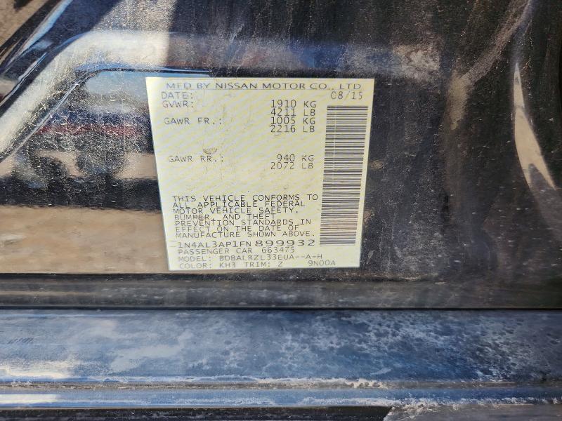 Продаж на аукціоні авто 2015 Nissan Altima, vin: 1N4AL3AP1FN899932, номер лоту: 62425736