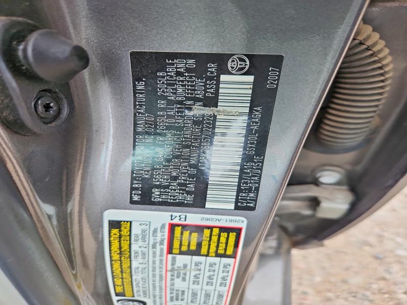 2007 Toyota Avalon მანქანა იყიდება აუქციონზე, vin: 4T1BK36B57U223291, აუქციონის ნომერი: 61581086