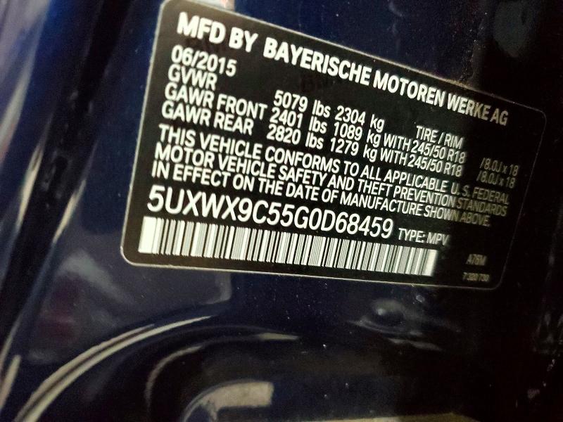 Продаж на аукціоні авто 2016 Bmw X3, vin: 5UXWX9C55G0D68459, номер лоту: 60056796