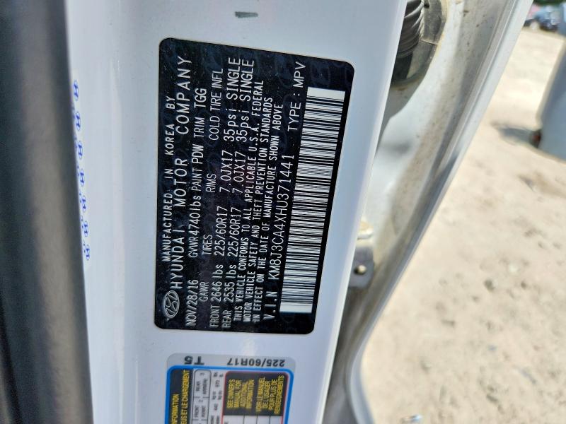 60844526 :رقم المزاد ، KM8J3CA4XHU371441 vin ، 2017 Hyundai Tucson مزاد بيع