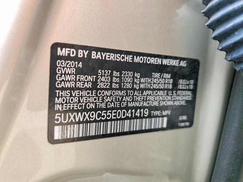 Aukcja sprzedaży 2014 Bmw X3, vin: 5UXWX9C55E0D41419, numer aukcji: 59787036