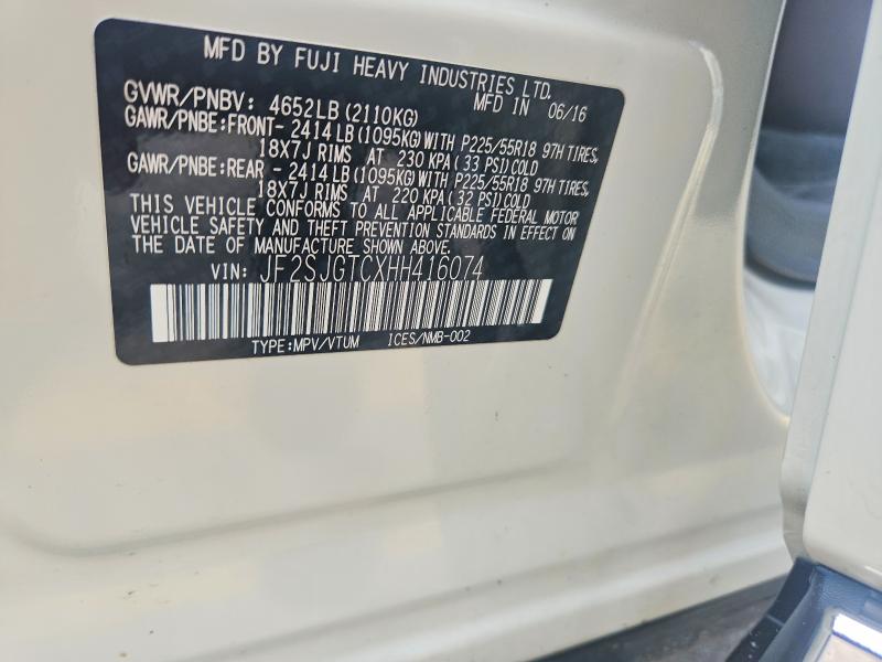 2017 Subaru Forester მანქანა იყიდება აუქციონზე, vin: JF2SJGTCXHH416074, აუქციონის ნომერი: 62865336