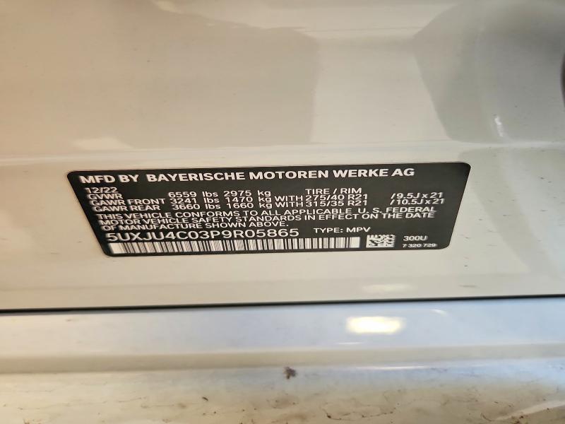 Продаж на аукціоні авто 2023 Bmw X5, vin: 5UXJU4C03P9R05865, номер лоту: 59718056