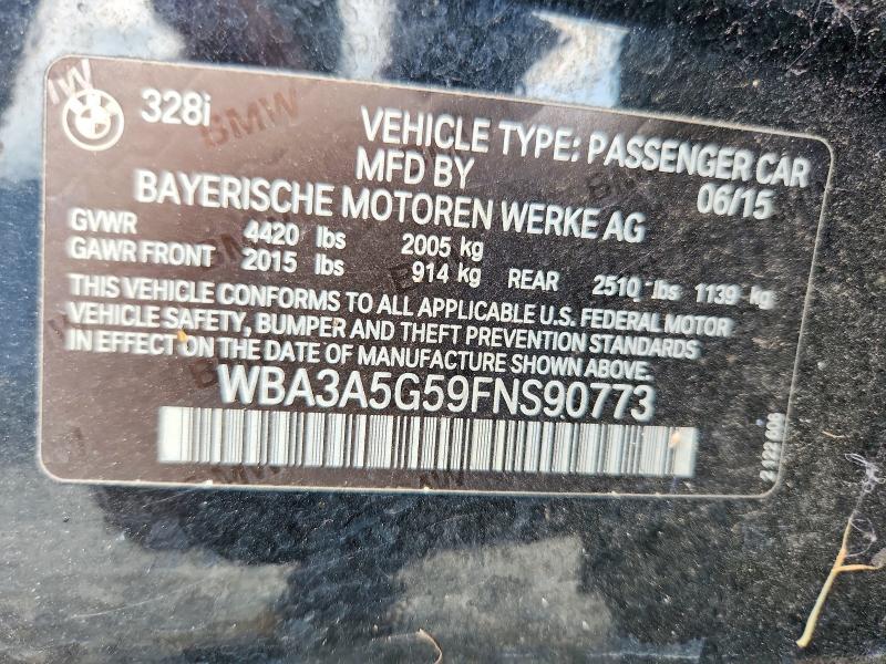 Продаж на аукціоні авто 2015 Bmw 328, vin: WBA3A5G59FNS90773, номер лоту: 60202106
