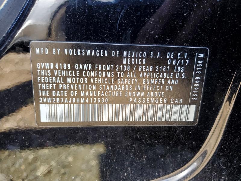 2017 Volkswagen Jetta მანქანა იყიდება აუქციონზე, vin: 3VW2B7AJ9HM413530, აუქციონის ნომერი: 62477206