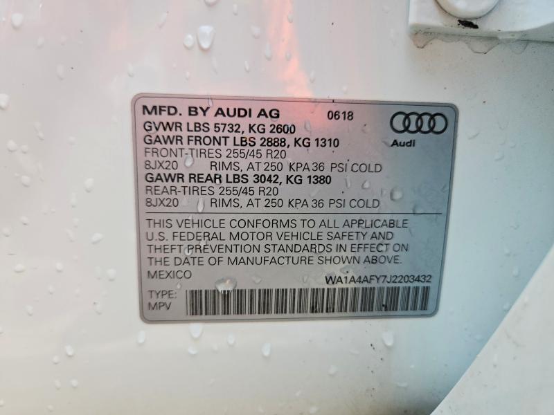 Aukcja sprzedaży 2018 Audi Sq5, vin: WA1A4AFY7J2203432, numer aukcji: 60136766