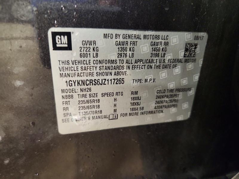 Auction sale of the 2018 Cadillac Xt5, vin: 1GYKNCRS6JZ117265, lot number: 61869256