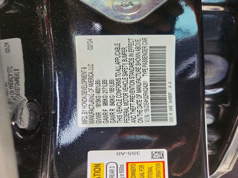 Aukcja sprzedaży 2024 Acura Integra, vin: 19UDE4H22RA024261, numer aukcji: 59709206