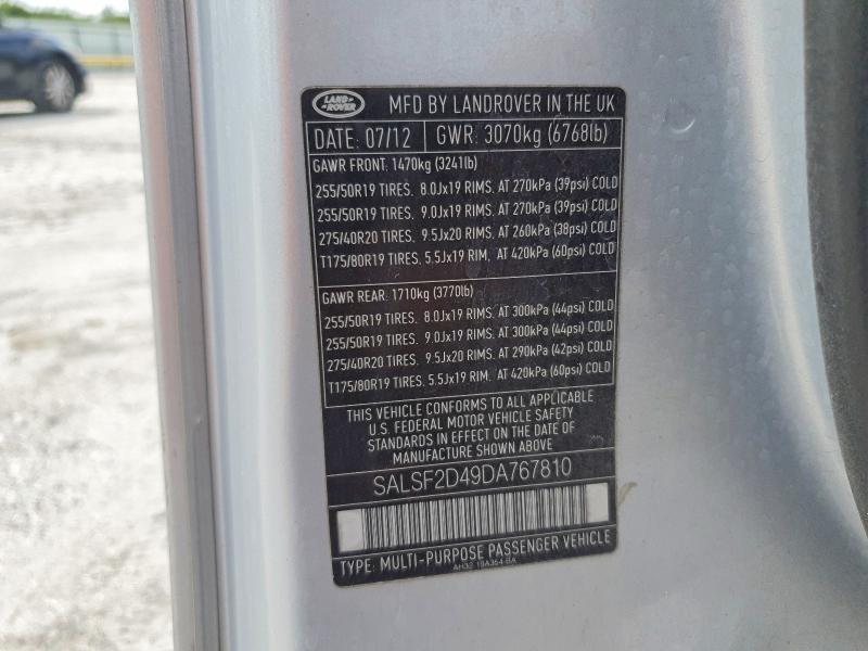 Продажа на аукционе авто 2013 Land Rover Range Rover Sport, vin: SALSF2D49DA767810, номер лота: 61417096