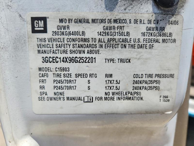2006 Chevrolet Silverado მანქანა იყიდება აუქციონზე, vin: 3GCEC14X96G252201, აუქციონის ნომერი: 59662016