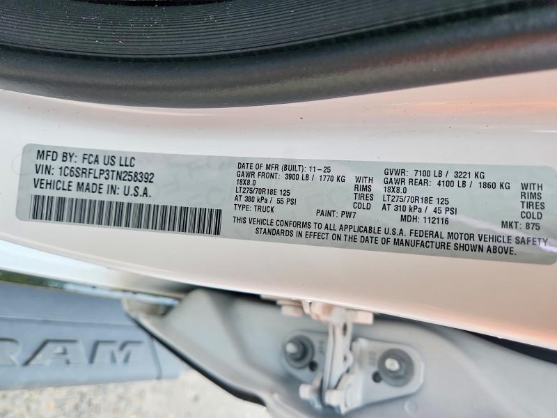 Продажа на аукционе авто 2026 Ram 1500, vin: 1C6SRFLP3TN258392, номер лота: 60205016