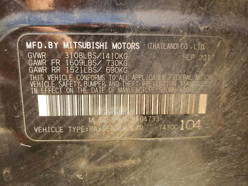 2018 Mitsubishi Mirage მანქანა იყიდება აუქციონზე, vin: ML32F3FJ6JHF04733, აუქციონის ნომერი: 61962366