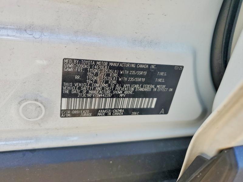 Aukcja sprzedaży 2025 Toyota Rav4, vin: 2T3C1RFV7SW442287, numer aukcji: 60402306