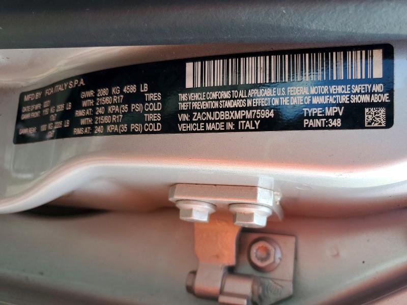 Продажа на аукционе авто 2021 Jeep Renegade, vin: ZACNJDBBXMPM75984, номер лота: 62626786