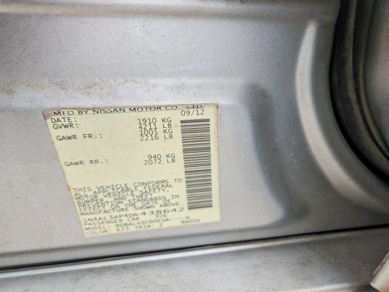 60617566 :رقم المزاد ، 1N4AL3AP4DN438642 vin ، 2013 Nissan Altima مزاد بيع
