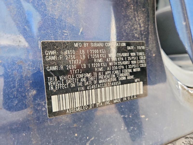 Продажа на аукционе авто 2020 Subaru Outback, vin: 4S4BTACC3L3148850, номер лота: 60626506