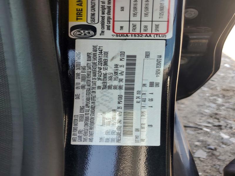 60021156 :رقم المزاد ، 3FADP4FJ2BM134471 vin ، 2011 Ford Fiesta مزاد بيع