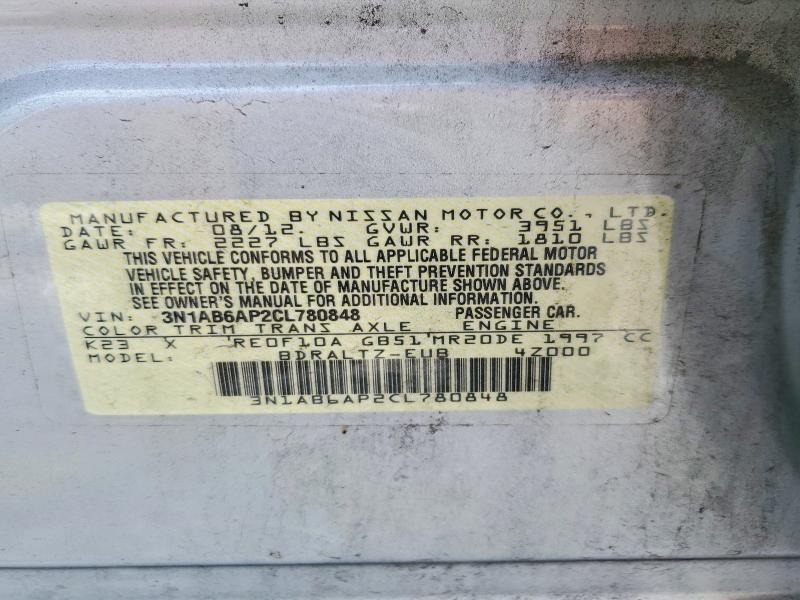 Aukcja sprzedaży 2012 Nissan Sentra, vin: 3N1AB6AP2CL780848, numer aukcji: 61160016