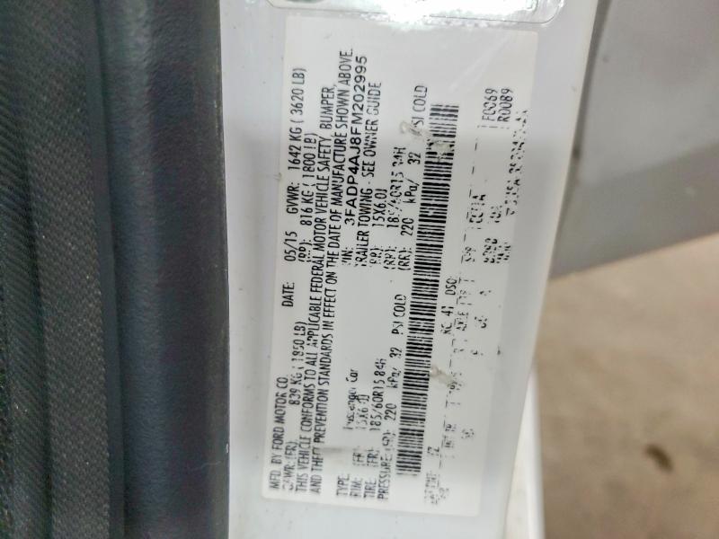 62996836 :رقم المزاد ، 3FADP4AJ8FM202995 vin ، 2015 Ford Fiesta مزاد بيع
