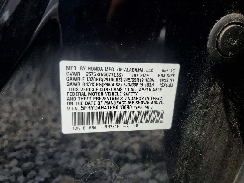 60239296 :رقم المزاد ، 5FRYD4H41EB010890 vin ، 2014 Acura Mdx مزاد بيع