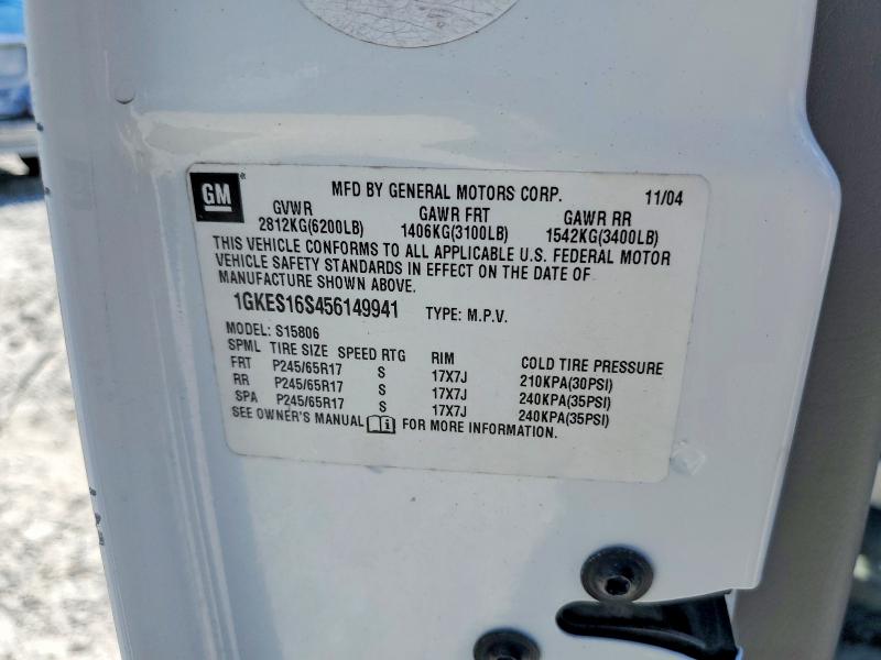 Продажа на аукционе авто 2005 Gmc Envoy, vin: 1GKES16S456149941, номер лота: 59334496