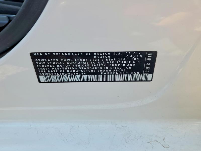 59366826 :رقم المزاد ، 3VWD67AJ9GM219284 vin ، 2016 Volkswagen Jetta مزاد بيع