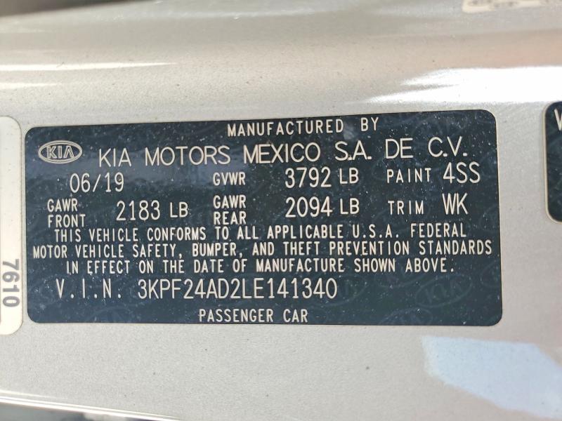 Продаж на аукціоні авто 2020 Kia Forte, vin: 3KPF24AD2LE141340, номер лоту: 58327616