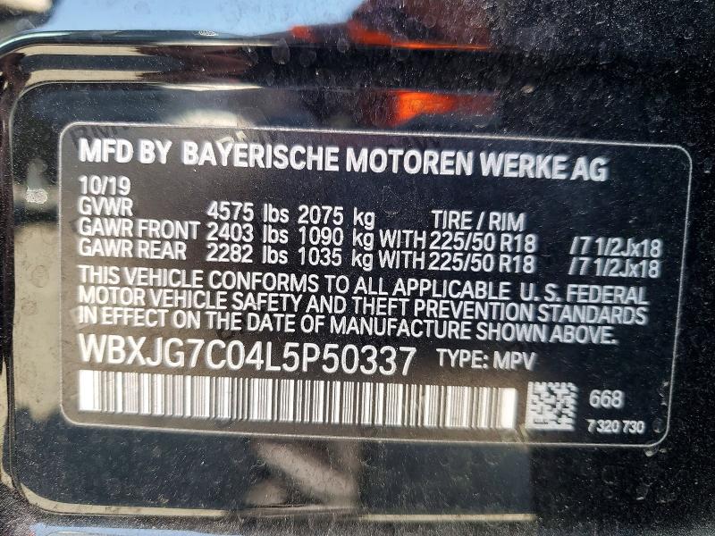 Aukcja sprzedaży 2020 Bmw X1, vin: WBXJG7C04L5P50337, numer aukcji: 61787826